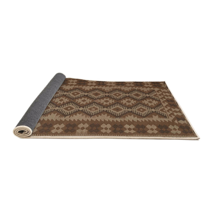 Sideview of Traditional Sangria Brown Southwestern Rug, tr3982