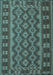 Machine Washable Southwestern Light Blue Country Rug, wshtr3982lblu