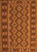 Serging Thickness of Machine Washable Southwestern Orange Country Area Rugs, wshtr3982org