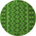 Square Southwestern Green Country Rug, tr3982grn