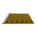 Sideview of Machine Washable Southwestern Yellow Country Rug, wshtr3982yw
