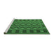 Sideview of Machine Washable Southwestern Emerald Green Country Area Rugs, wshtr3982emgrn