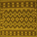 Square Machine Washable Southwestern Yellow Country Rug, wshtr3982yw