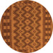 Square Southwestern Orange Country Rug, tr3982org