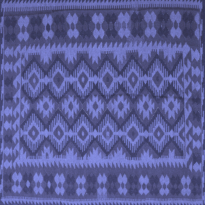 Square Machine Washable Southwestern Blue Country Rug, wshtr3982blu