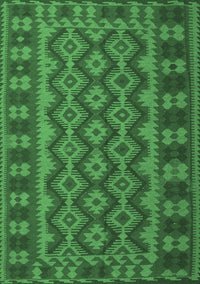 Southwestern Emerald Green Country Rug, tr3982emgrn