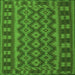 Serging Thickness of Southwestern Green Country Rug, tr3982grn