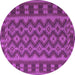 Round Southwestern Purple Country Rug, tr3982pur