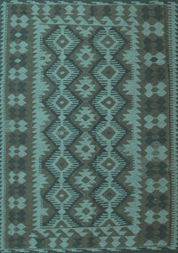 Southwestern Light Blue Country Rug, tr3982lblu