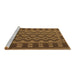 Sideview of Machine Washable Southwestern Brown Country Rug, wshtr3982brn