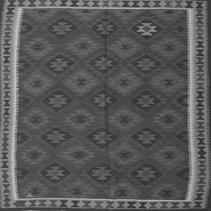 Round Machine Washable Southwestern Gray Country Rug, wshtr3983gry