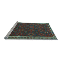 Sideview of Machine Washable Southwestern Light Blue Country Rug, wshtr3983lblu