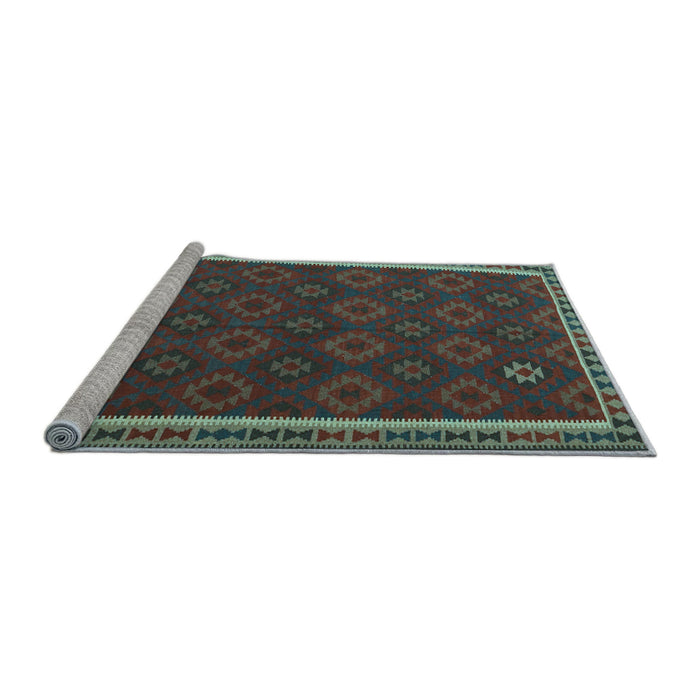 Sideview of Machine Washable Southwestern Light Blue Country Rug, wshtr3983lblu