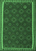 Machine Washable Southwestern Emerald Green Country Area Rugs, wshtr3983emgrn