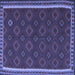 Square Machine Washable Southwestern Blue Country Rug, wshtr3983blu