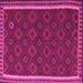 Square Machine Washable Southwestern Pink Country Rug, wshtr3983pnk