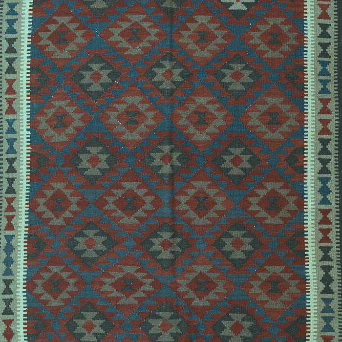 Machine Washable Southwestern Light Blue Country Rug, wshtr3983lblu