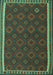 Machine Washable Southwestern Turquoise Country Area Rugs, wshtr3983turq