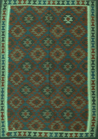 Southwestern Turquoise Country Rug, tr3983turq