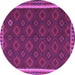 Round Southwestern Purple Country Rug, tr3983pur