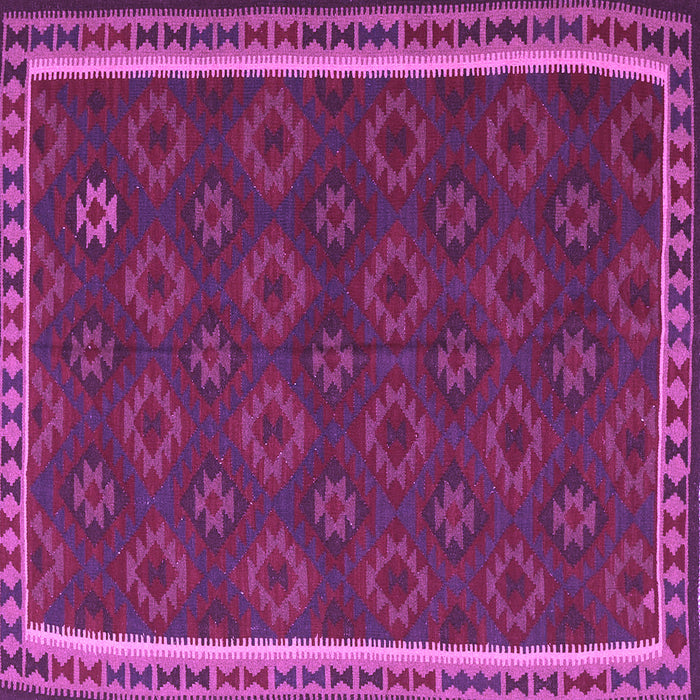 Square Machine Washable Southwestern Purple Country Area Rugs, wshtr3983pur