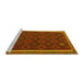 Sideview of Machine Washable Southwestern Yellow Country Rug, wshtr3983yw