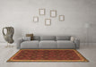 Machine Washable Southwestern Brown Country Rug in a Living Room,, wshtr3983brn