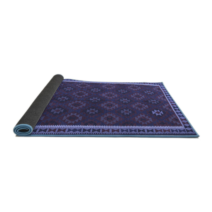 Sideview of Southwestern Blue Country Rug, tr3983blu