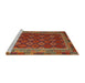 Sideview of Machine Washable Traditional Light Brown Rug, wshtr3984