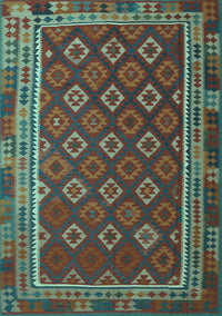 Southwestern Light Blue Country Rug, tr3984lblu