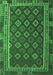 Machine Washable Southwestern Emerald Green Country Area Rugs, wshtr3984emgrn