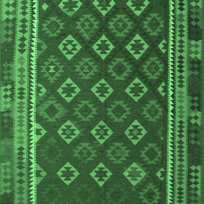 Machine Washable Southwestern Emerald Green Country Area Rugs, wshtr3984emgrn