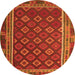 Machine Washable Southwestern Orange Country Area Rugs, wshtr3984org