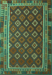 Southwestern Turquoise Country Rug, tr3984turq