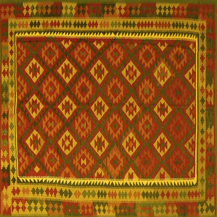 Square Southwestern Yellow Country Rug, tr3984yw