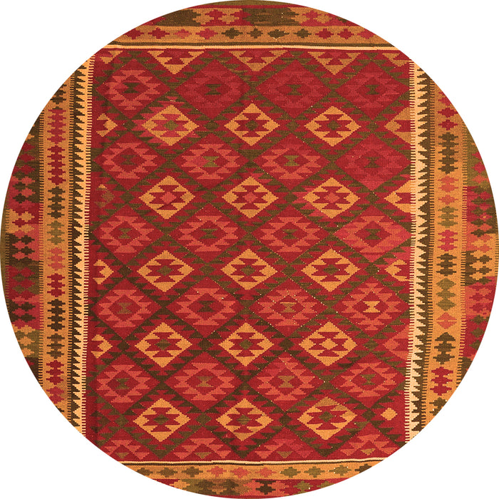 Square Southwestern Orange Country Rug, tr3984org