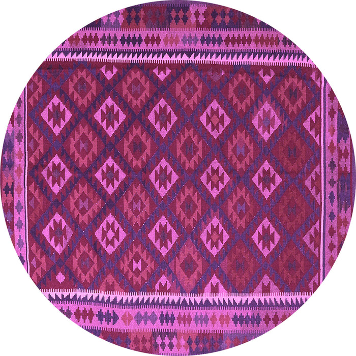 Round Southwestern Purple Country Rug, tr3984pur