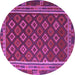 Round Southwestern Purple Country Rug, tr3984pur