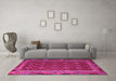 Machine Washable Southwestern Pink Country Rug in a Living Room, wshtr3984pnk