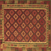 Square Southwestern Brown Country Rug, tr3984brn