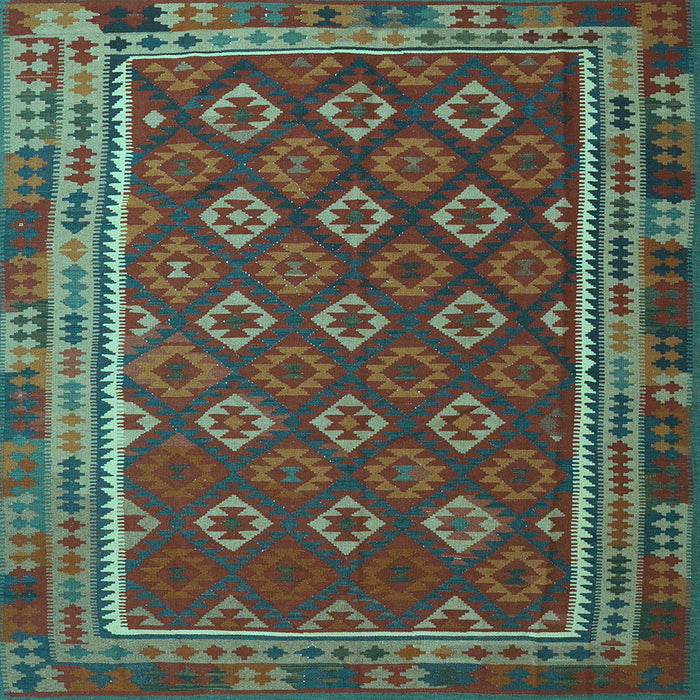 Square Southwestern Light Blue Country Rug, tr3984lblu