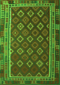 Southwestern Green Country Rug, tr3984grn