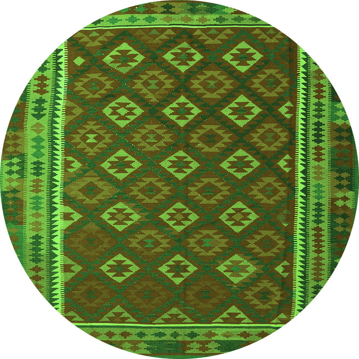 Square Southwestern Green Country Rug, tr3984grn