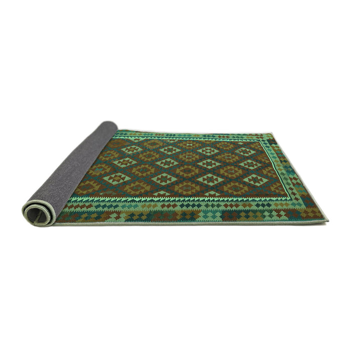 Sideview of Southwestern Turquoise Country Rug, tr3984turq