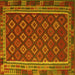 Square Machine Washable Southwestern Yellow Country Rug, wshtr3984yw