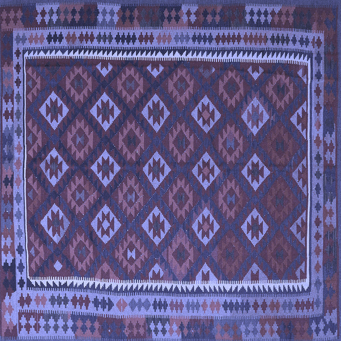Square Southwestern Blue Country Rug, tr3984blu