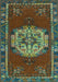 Machine Washable Persian Turquoise Traditional Area Rugs, wshtr3985turq