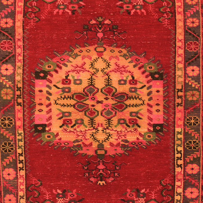 Serging Thickness of Machine Washable Persian Orange Traditional Area Rugs, wshtr3985org