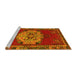 Sideview of Machine Washable Persian Yellow Traditional Rug, wshtr3985yw