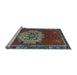 Sideview of Machine Washable Persian Light Blue Traditional Rug, wshtr3985lblu